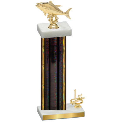 Accented Single Black Glacier First Place Fishing Trophy