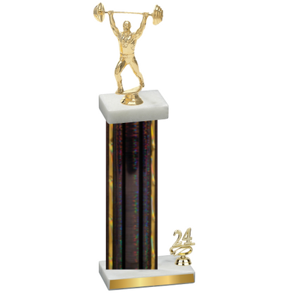 Accented Single Black Glacier Year Weights Trophy