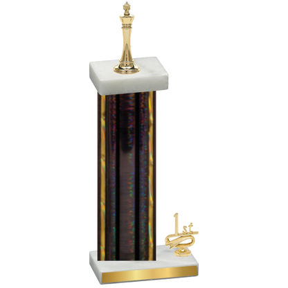 Accented Single Black Glacier First Place Chess Trophy