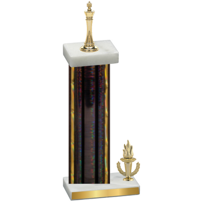 Accented Single Black Glacier Victory Chess Trophy