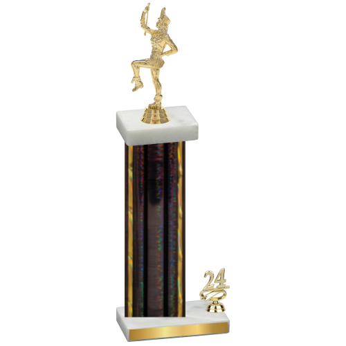 Accented Single Black Glacier Year Majorette Trophy