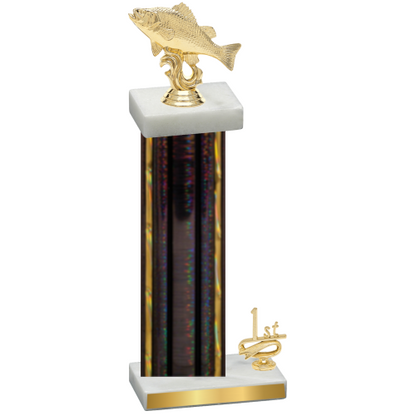 Accented Single Black Glacier First Place Fishing Trophy