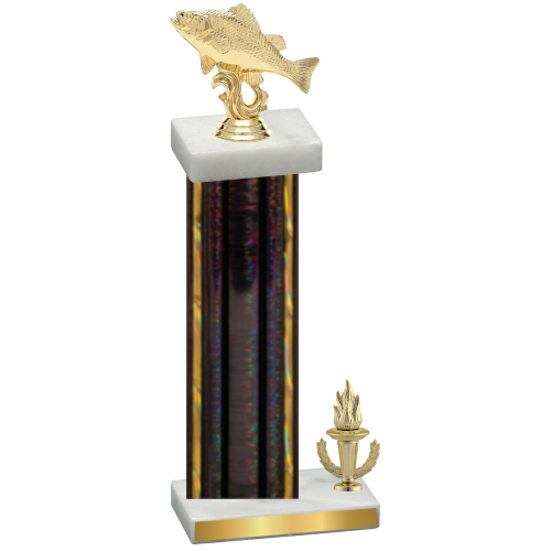 Accented Single Black Glacier Victory Fishing Trophy