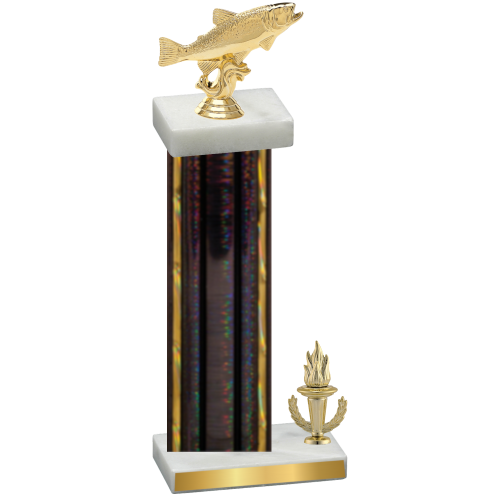 Accented Single Black Glacier Victory Fishing Trophy