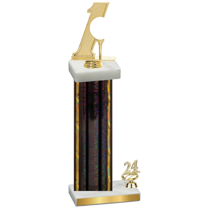 Accented Single Black Glacier Year Golf Trophy