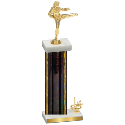 Accented Single Black Glacier First Place Karate Trophy