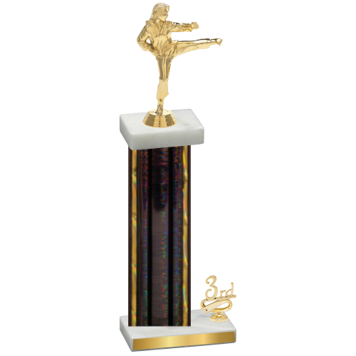 Accented Single Black Glacier Third Place Karate Trophy