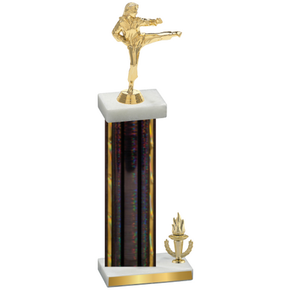 Accented Single Black Glacier Victory Karate Trophy