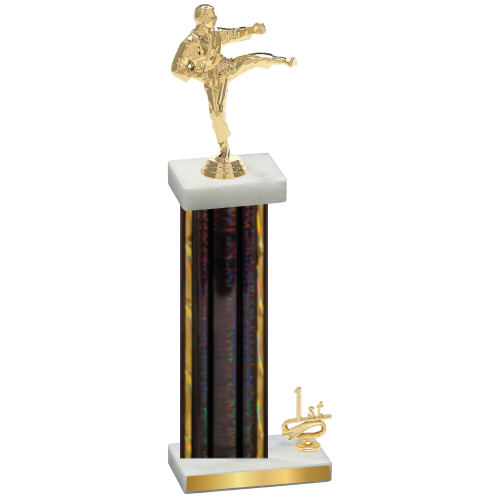 Accented Single Black Glacier First Place Karate Trophy