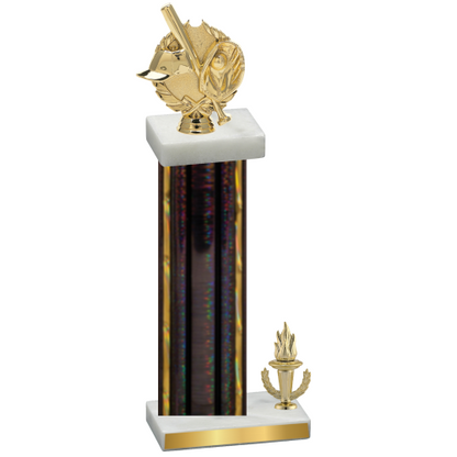 Accented Single Black Glacier Victory Baseball Trophy