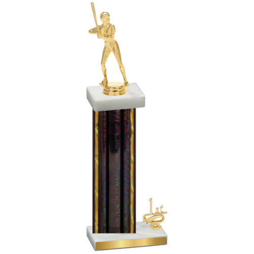 Accented Single Black Glacier First Place Softball Trophy