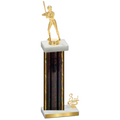 Accented Single Black Glacier Third Place Softball Trophy