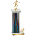 Accented Single Black Carbon Fiber First Place Soccer Trophy