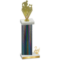 Accented Single Black Carbon Fiber Second Place Rugby Trophy