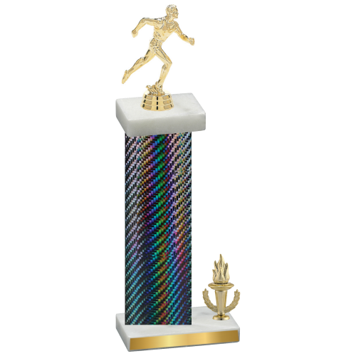 Accented Single Black Carbon Fiber Victory Running Trophy