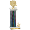 Accented Single Black Carbon Fiber Second Place Running Trophy