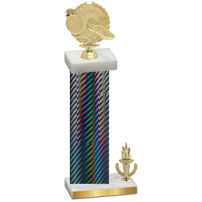 Accented Single Black Carbon Fiber Victory Running Trophy