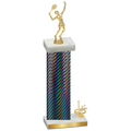 Accented Single Black Carbon Fiber First Place Tennis Trophy
