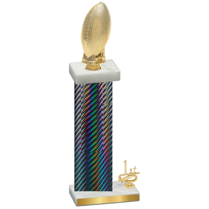 Accented Single Black Carbon Fiber First Place Football Trophy