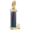 Accented Single Black Carbon Fiber Fourth Place Football Trophy