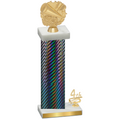 Accented Single Black Carbon Fiber Fourth Place Cheerleading Trophy
