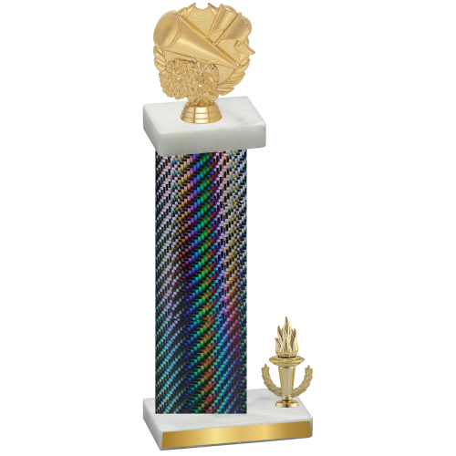 Accented Single Black Carbon Fiber Victory Cheerleading Trophy