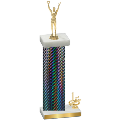 Accented Single Black Carbon Fiber First Place Victory Trophy
