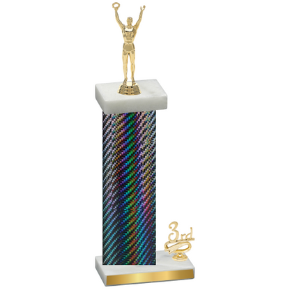 Accented Single Black Carbon Fiber Third Place Victory Trophy