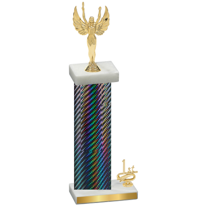 Accented Single Black Carbon Fiber First Place Victory Trophy