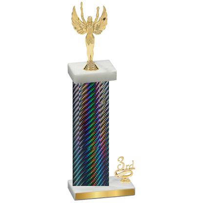 Accented Single Black Carbon Fiber Third Place Victory Trophy