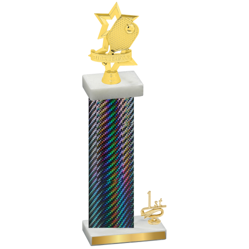 Accented Single Black Carbon Fiber First Place Pickleball Trophy