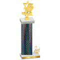 Accented Single Black Carbon Fiber Second Place Pickleball Trophy