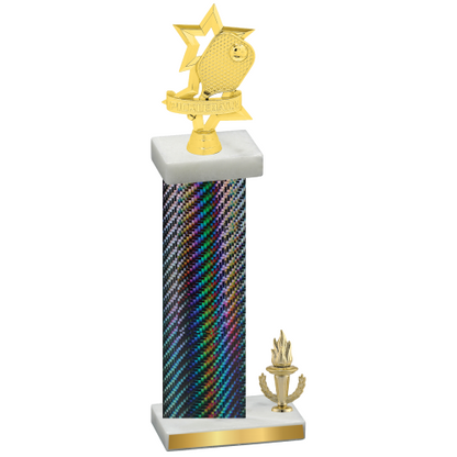 Accented Single Black Carbon Fiber Victory Pickleball Trophy