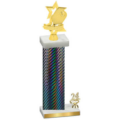 Accented Single Black Carbon Fiber Year Pickleball Trophy