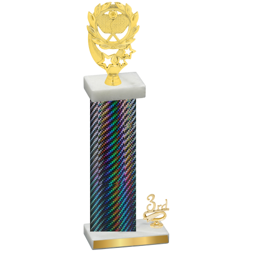 Accented Single Black Carbon Fiber Third Place Pickleball Trophy