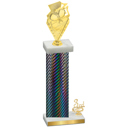 Accented Single Black Carbon Fiber Third Place Pickleball Trophy