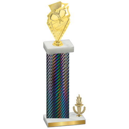 Accented Single Black Carbon Fiber Victory Pickleball Trophy