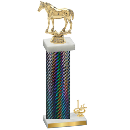 Accented Single Black Carbon Fiber First Place Horses Trophy