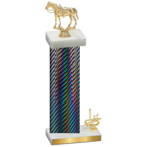 Accented Single Black Carbon Fiber First Place Horses Trophy