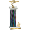 Accented Single Black Carbon Fiber Fourth Place Cars Trophy