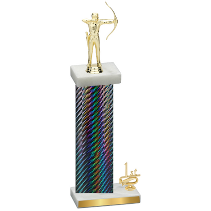 Accented Single Black Carbon Fiber First Place Archery Trophy