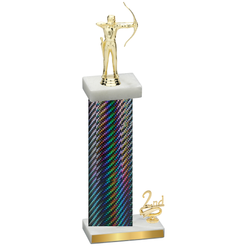 Accented Single Black Carbon Fiber Second Place Archery Trophy