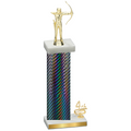 Accented Single Black Carbon Fiber Fourth Place Archery Trophy