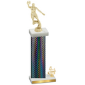 Accented Single Black Carbon Fiber Fourth Place Basketball Trophy