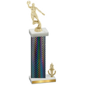 Accented Single Black Carbon Fiber Victory Basketball Trophy