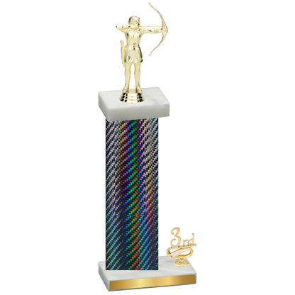 Accented Single Black Carbon Fiber Third Place Archery Trophy