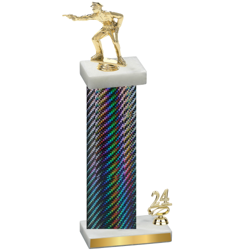 Accented Single Black Carbon Fiber Year Shooter Trophy