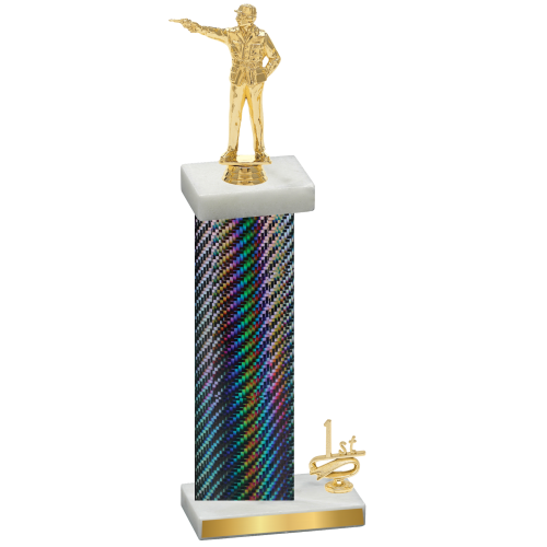 Accented Single Black Carbon Fiber First Place Shooter Trophy