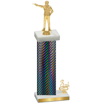 Accented Single Black Carbon Fiber Third Place Shooter Trophy