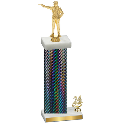 Accented Single Black Carbon Fiber Year Shooter Trophy